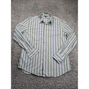 Express Shirt Men Extra Large Blue Normcore Striped Long Sleeve Preppy Modern